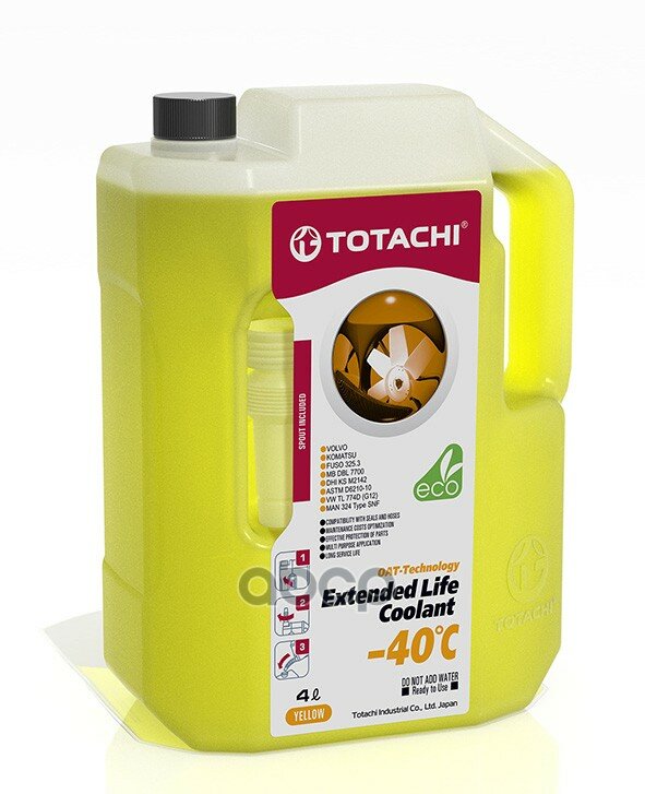 Антифриз Totachi Elc Yellow -40c 4л 43704 TOTACHI арт. 43704