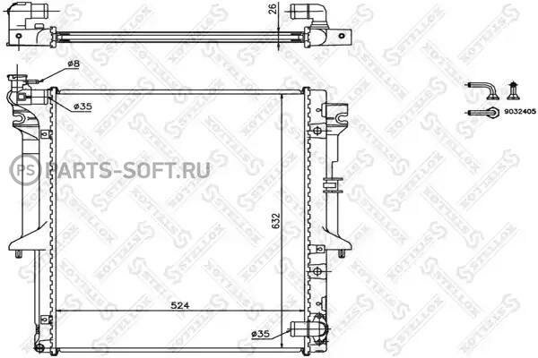 STELLOX 10-25972-SX 10-25972-SX_радиатор системы охлаждения! МКПП\ Mitsubishi Pajero Sport/L200 2.5DID 06>