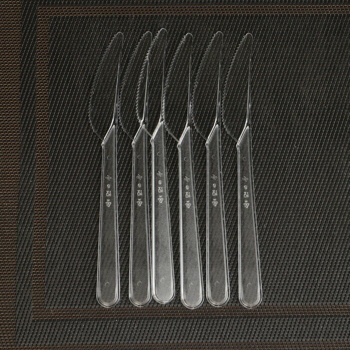 Нож одноразовый 18 см "Премиум", цвет прозрачный, набор 6 шт/уп. - фотография № 6