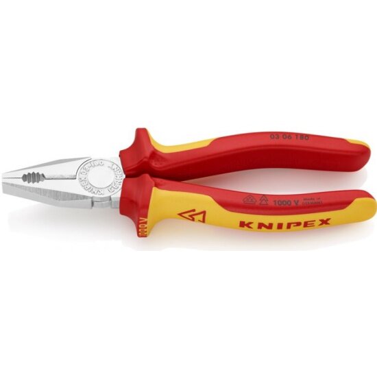 Пассатижи KNIPEX 0306180, хромированные 180 mm