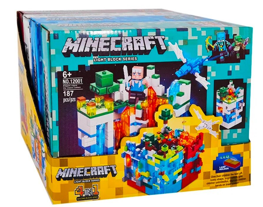 фото Конструктор BELA Майнкрафт 4 в 1 180-200 деталей 12001K