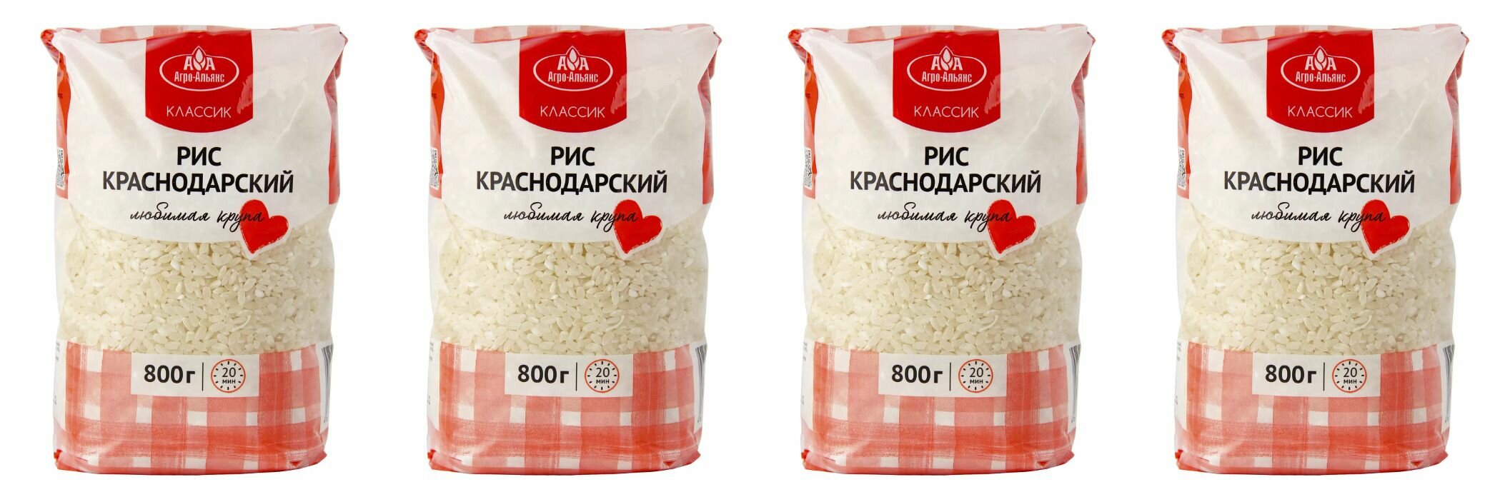 Агро-Альянс Рис краснодарский Классик, 800 г, 4 уп - фотография № 1