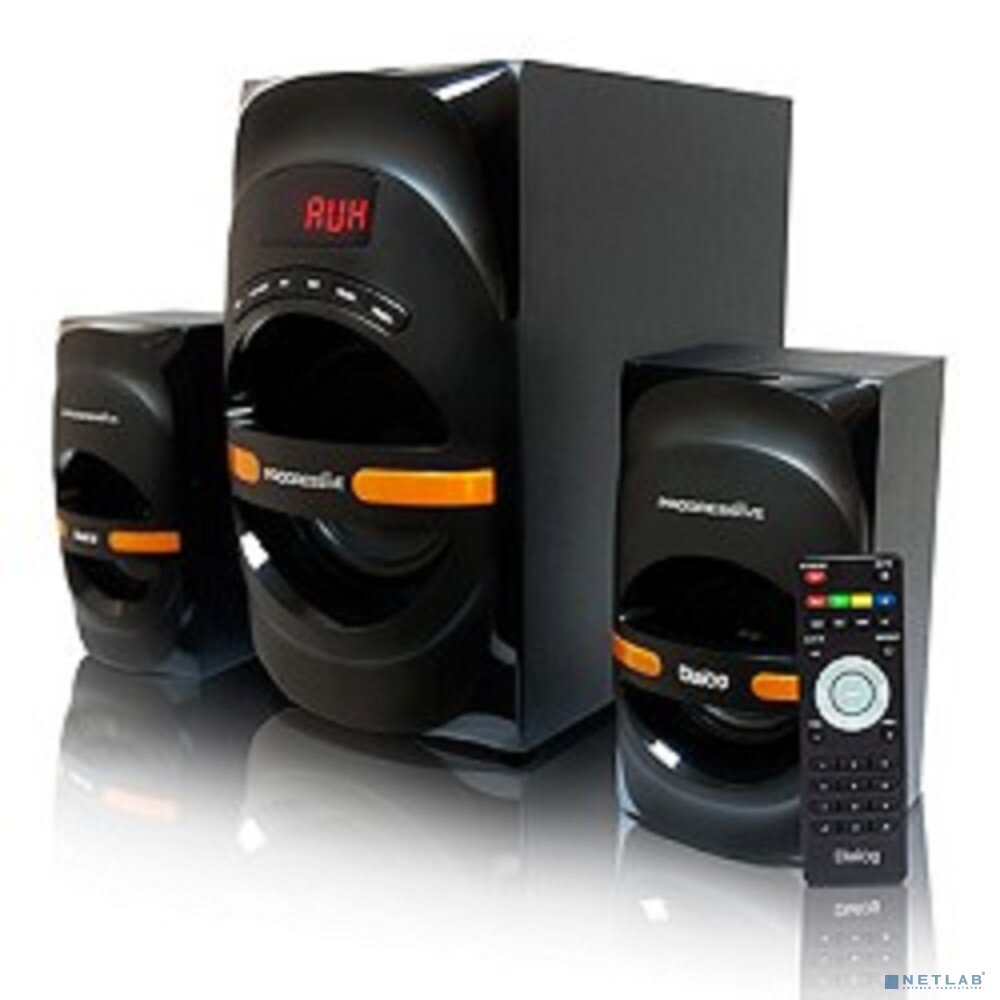 Dialog Колонки Dialog Progressive AP-210B BLACK 2.1, 30W+2*15W RMS, Bluetooth, USB+SD reader чёрный