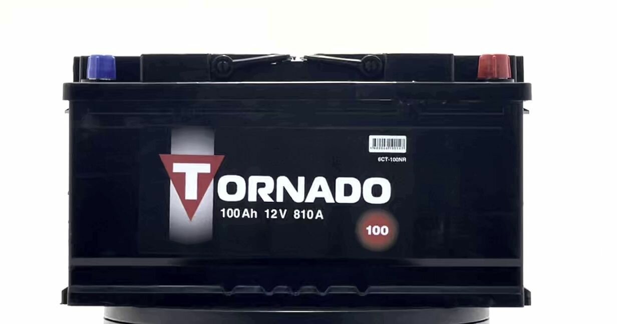 Автомобильный аккумулятор TORNADO 6СТ-100 Ач обратная полярность