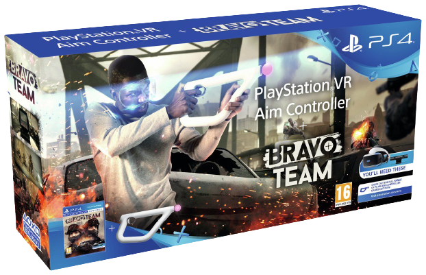 Контроллер-пистолет PS4 VR Aim Controller + игра Bravo Teamt (только для VR)