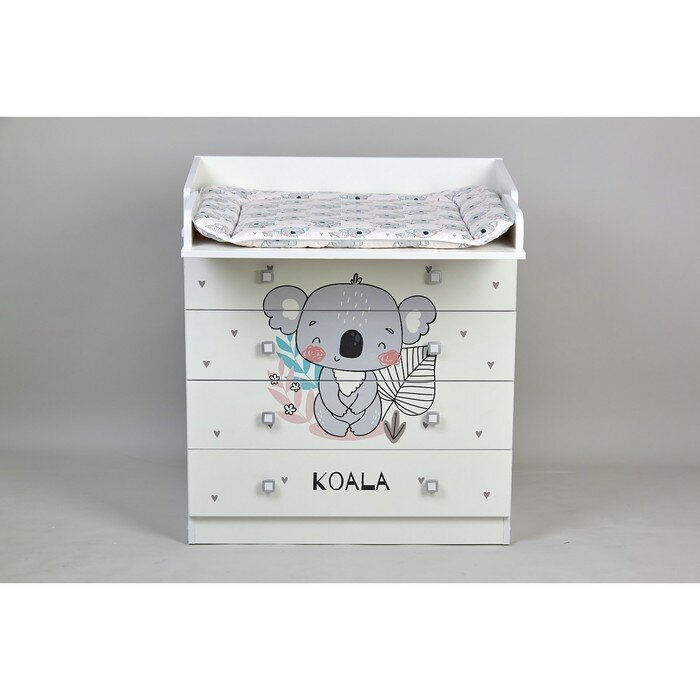 фото Комод пеленальный детский Фея 1580 «Жирафик», 4 ящика, цвет белый