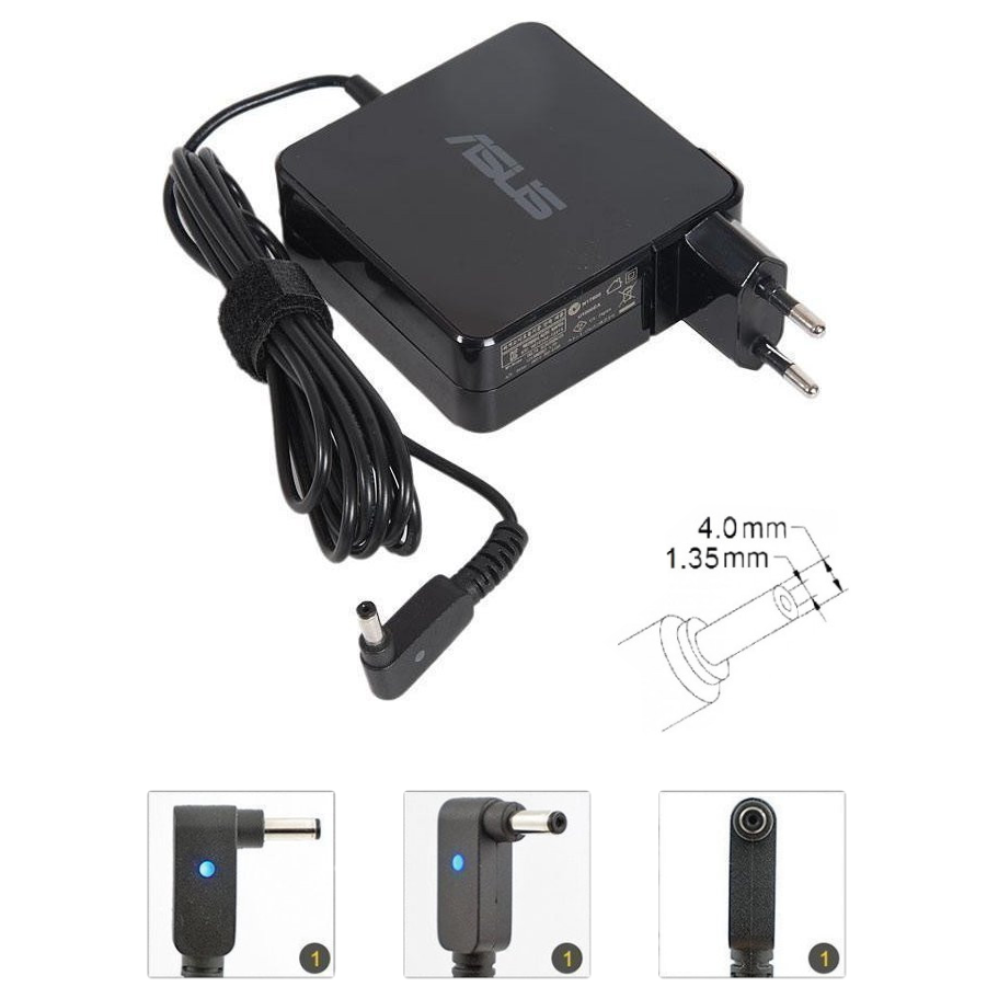 Зарядное устройство для ноутбука Asus M509DA-EJ464, 19V - 2,37А, 45 Вт (Штекер: 4.0-1.35мм) Квадратный