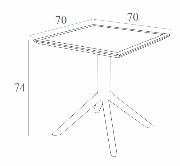 Стол пластиковый Siesta Sky Table 70 Белый - фотография № 4