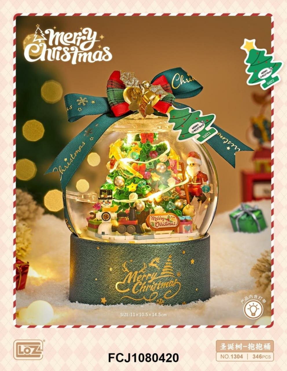 фото Конструктор LOZ 1304 Рождественская музыкальная шкатулка 348дет. 23x17x8