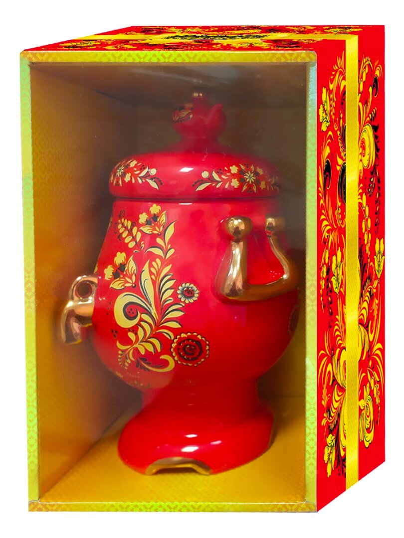 Чайница керамическая "Get&Joy" Самовар, красный (6660), 600мл. - фотография № 2