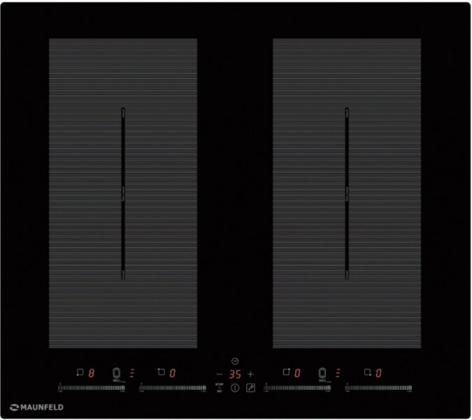 Электрическая индукционная панель MAUNFELD EVI.594.FL2(S)-BK/ Индукционная, Индукционная варочная панель 60см, сенсорное управление, Flex Zone, индикация степени нагрева, таймер, детектор диаметра посуды, замок от детей, бустеры, черная