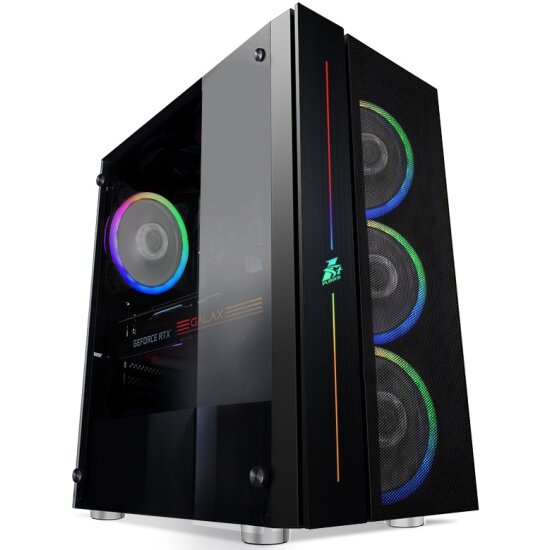 Корпус 1STPLAYER BLACK.SIR B7 ATX 4x120mm RGB fans TG (B7-4M2)