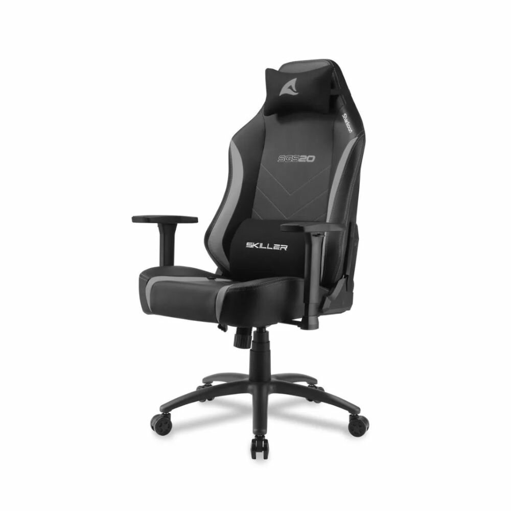 Sharkoon Skiller SGS20 Игровое кресло чёрно-серое (синтетическая кожа, регулируемый угол наклона, механизм качания)