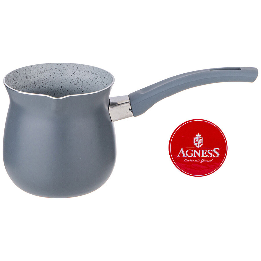 фото Турка agness Арктик с антип. .мрамор. покрытием и ручкой soft touch 600 мл без упак