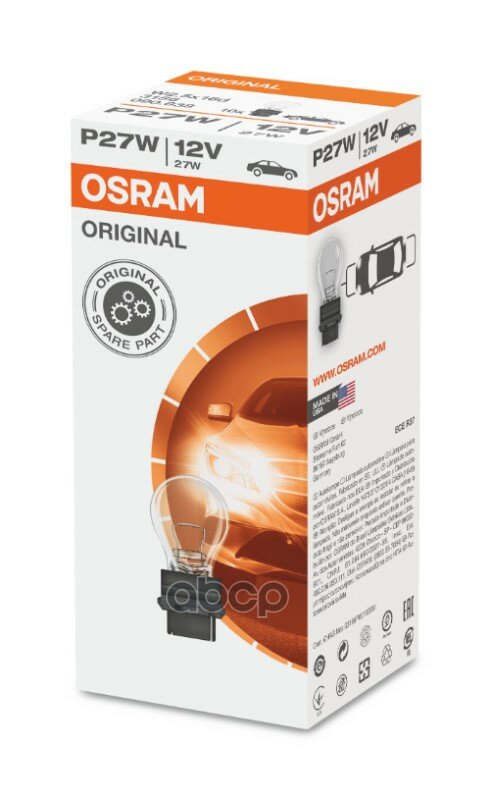 Лампа P27w 12v 27w W2.5x16d Original Line Качество Оригинальной З/Ч (Оем) 1 Шт. Osram арт. 3156