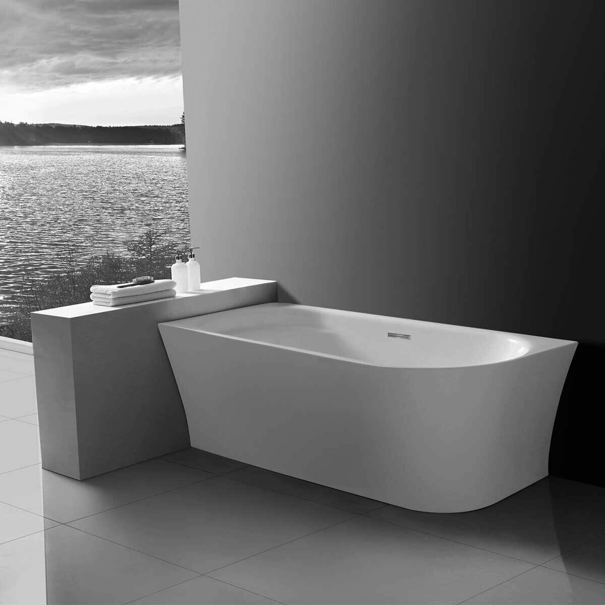 Акриловая ванна Vincea VBT-301-1500L, 150х78х60, цвет белый, слив-перелив в комплекте, хром
