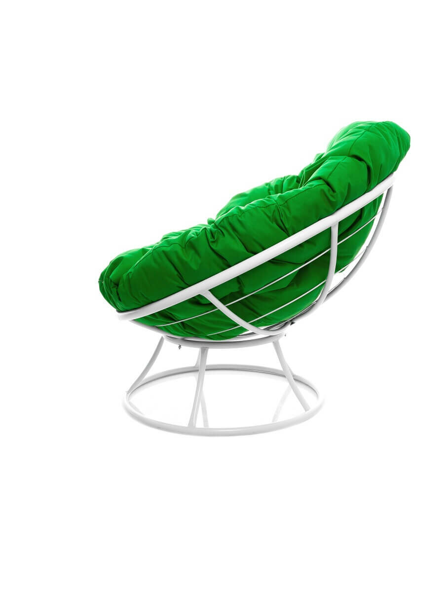 Кресло "Папасан" без ротанга белое / зеленая подушка M-Group - фотография № 3