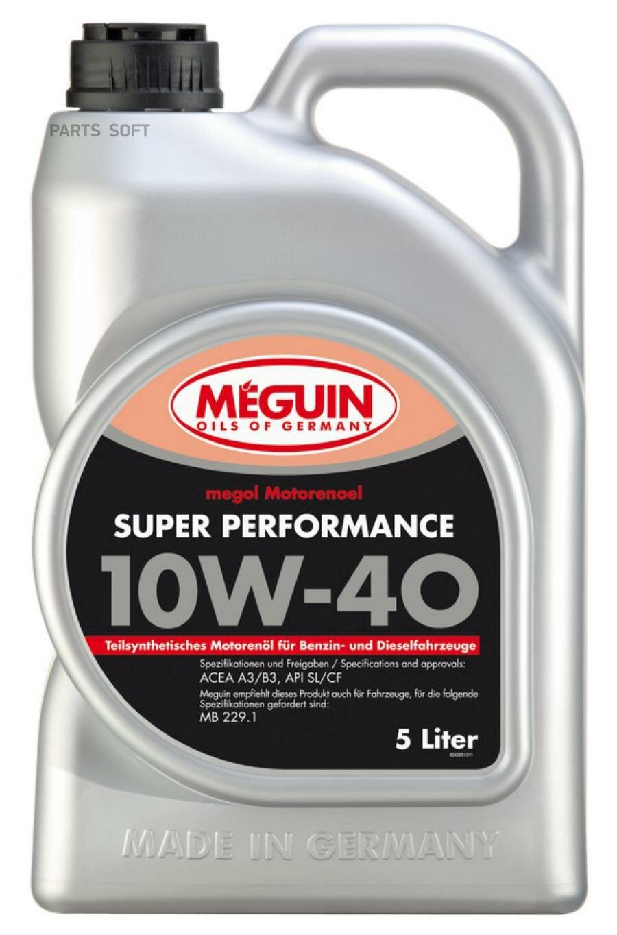 MEGUIN 4365 П/с. мот.масло Megol Motorenoel Super Performance 10W-40 CF/SL A3/B3 (5л)