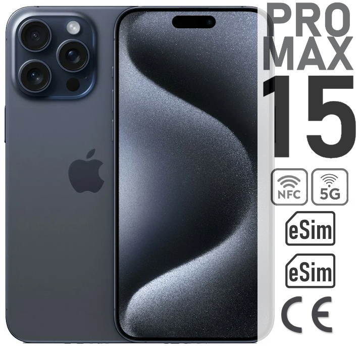 Смартфон Apple iPhone 15 Pro MAX 256 ГБ, Dual еSIM, синий титан