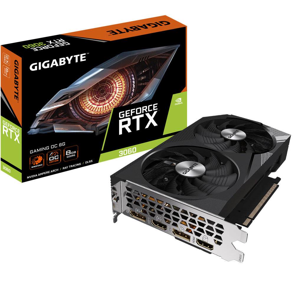 Видеокарта Gigabyte NVIDIA GeForce RTХ 3060 GAMING OC 8G (версия 2.0) Ret