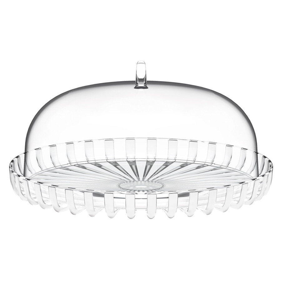 фото Блюдо сервировочное с крышкой Guzzini Dolcevita 31 см, биопластик, перламутровое