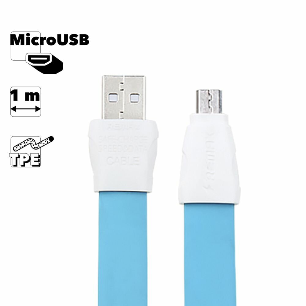 USB кабель Remax Full Speed 2 Series Cable RC-011m MicroUSB синий