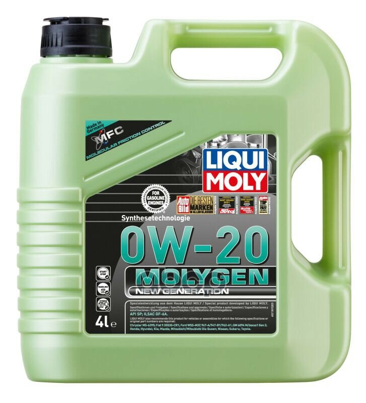 LIQUI MOLY Масло Моторное Molygen New Generation 0W-20 (4L)