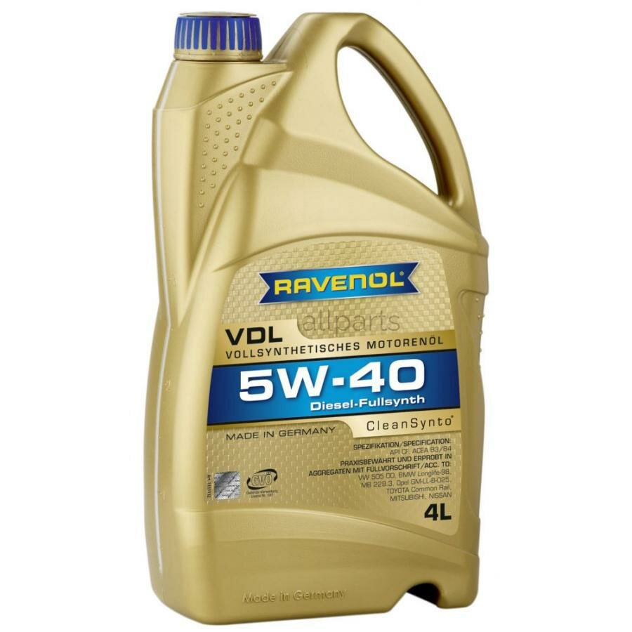 RAVENOL 4014835723795 SAE 5W-40 4L VDL NEW моторное масло