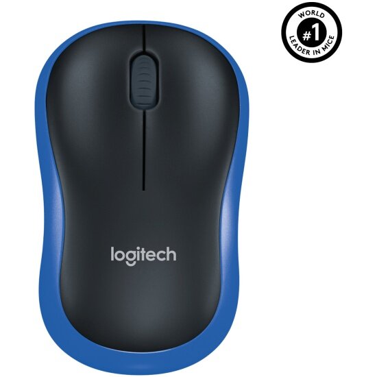 Logitech Оптическая мышь Logitech m185 910-002632, беспров., 2кн.+скр., черно-синий (USB) (ret)