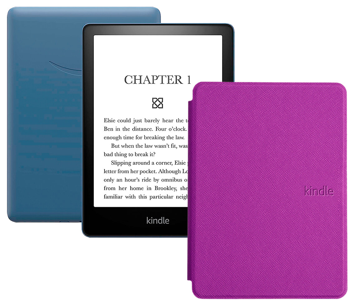 Электронная книга Amazon Kindle PaperWhite 2021 16Gb black Ad-Supported Denim с обложкой ReaderONE PaperWhite 2021 Purple