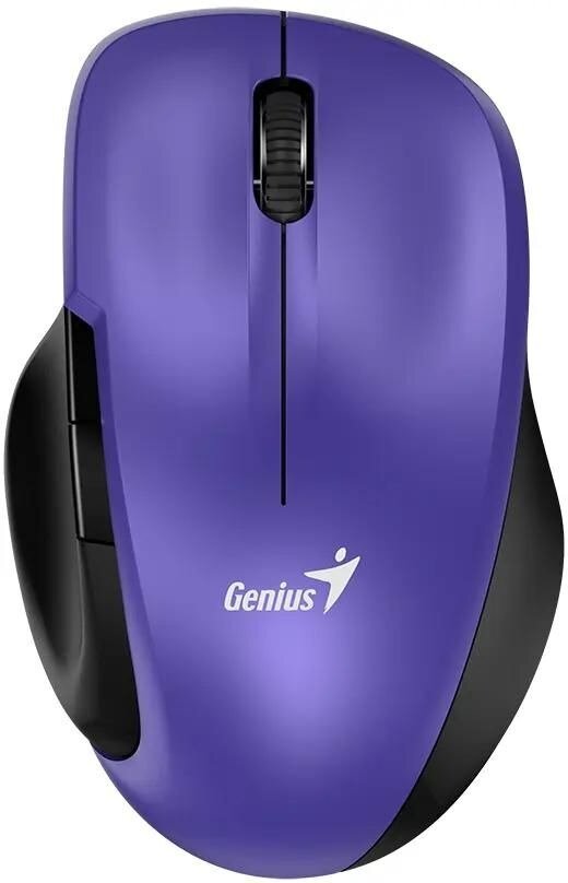 Мышь беспроводная Genius Ergo 8200S Black. Полноразмерная эргономичная бесшумная 5 кнопок. DPI 1200. Сенсор Blue Eye. Частота 2.4 GHz. Цвет: пурпур