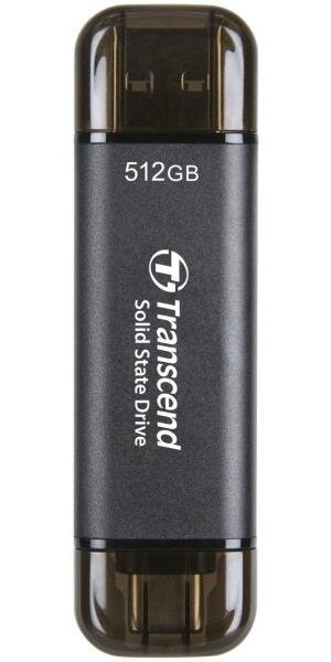 Внешний SSD диск 1.8 512 Gb USB Type-C USB Type A Transcend TS512GESD310C серый
