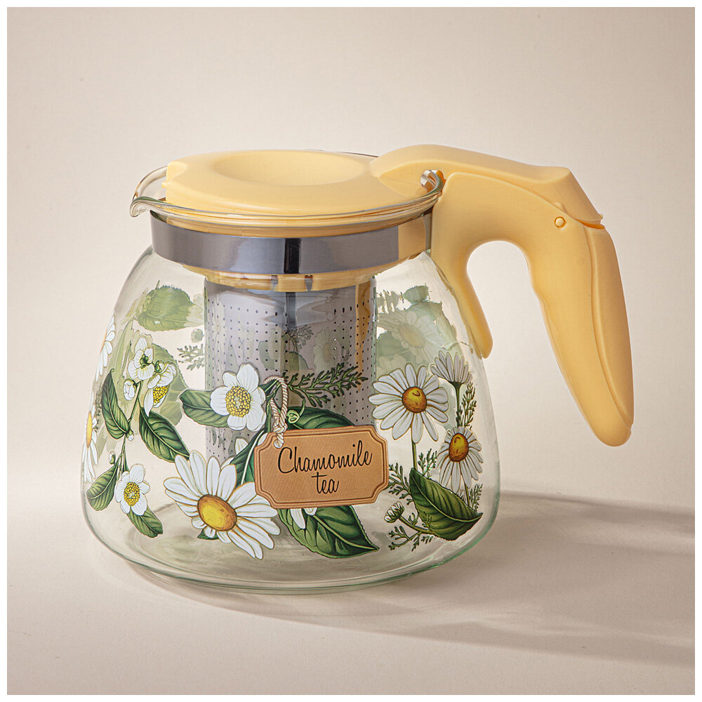 фото Agness 885-110 заварочный чайник AGNESS С фильтром ромашки 900 МЛ.