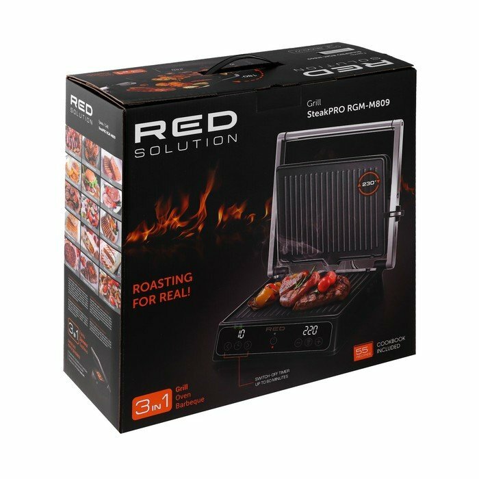 Гриль электрический RED Solution SteakMaster RGM-M809, 2000 Вт, 36.5x33 см