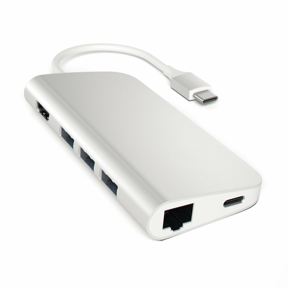 Алюминиевый USB-Hub Satechi Multiport Type-C на HDMI 3хUSB 3.0 и SD/MicroSD Silver