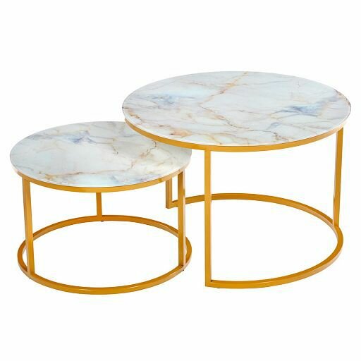 Набор кофейных столиков Bradex Home Tango бежевый мрамор золотой