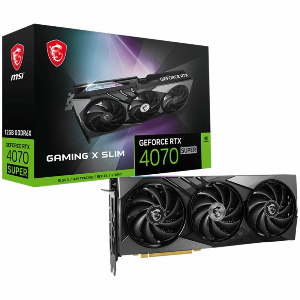 Видеокарта MSI PCI-E nVidia GeForce RTX 4070 SUPER GAMING X 12G SLIM RTX 4070 SUPER 12G GAMING X SLIM