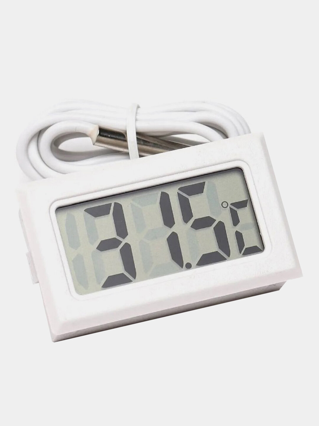 Цифровой электронный термометр с выносным датчиком, датчик температуры Цвет Белый