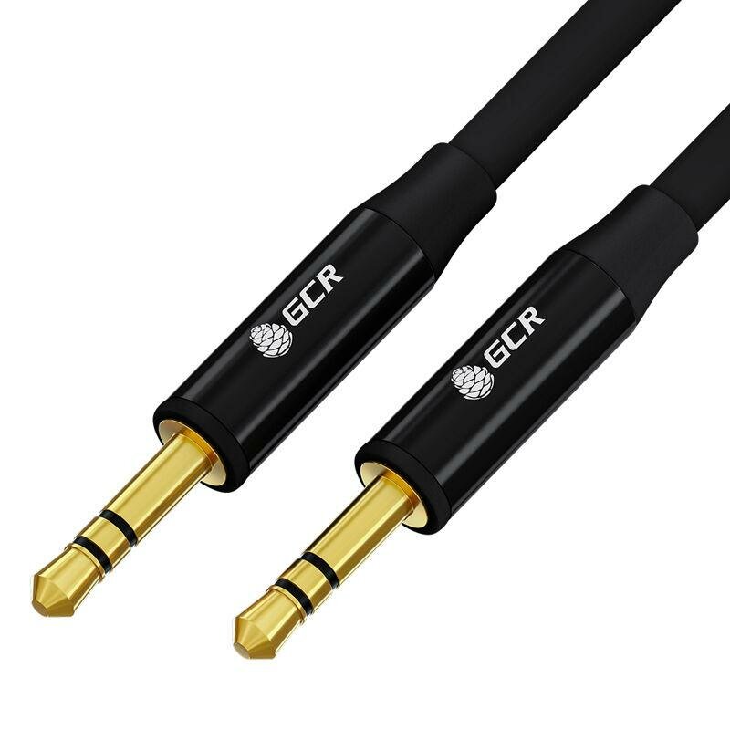 GCR Кабель 1.0m аудио jack 3.5mm/jack 3.5mm черный, GOLD, AL case черный, M/M, GCR-53496 Greenconnect GCR-53496 - фото №1