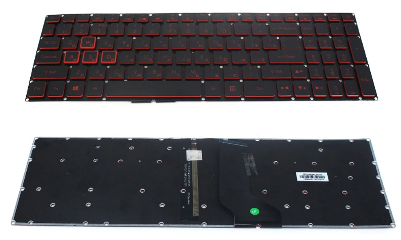 Клавиатура для ноутбука Acer Aspire VX5-591G, VX5-591, VX15, VN7-593, AN515-51, AN515-52, AN515-53 черная, кнопки красные, с подсветкой