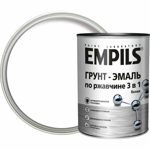 Грунт-эмаль по ржавчине 3 в 1 Empils PL цвет белый 0.9 кг