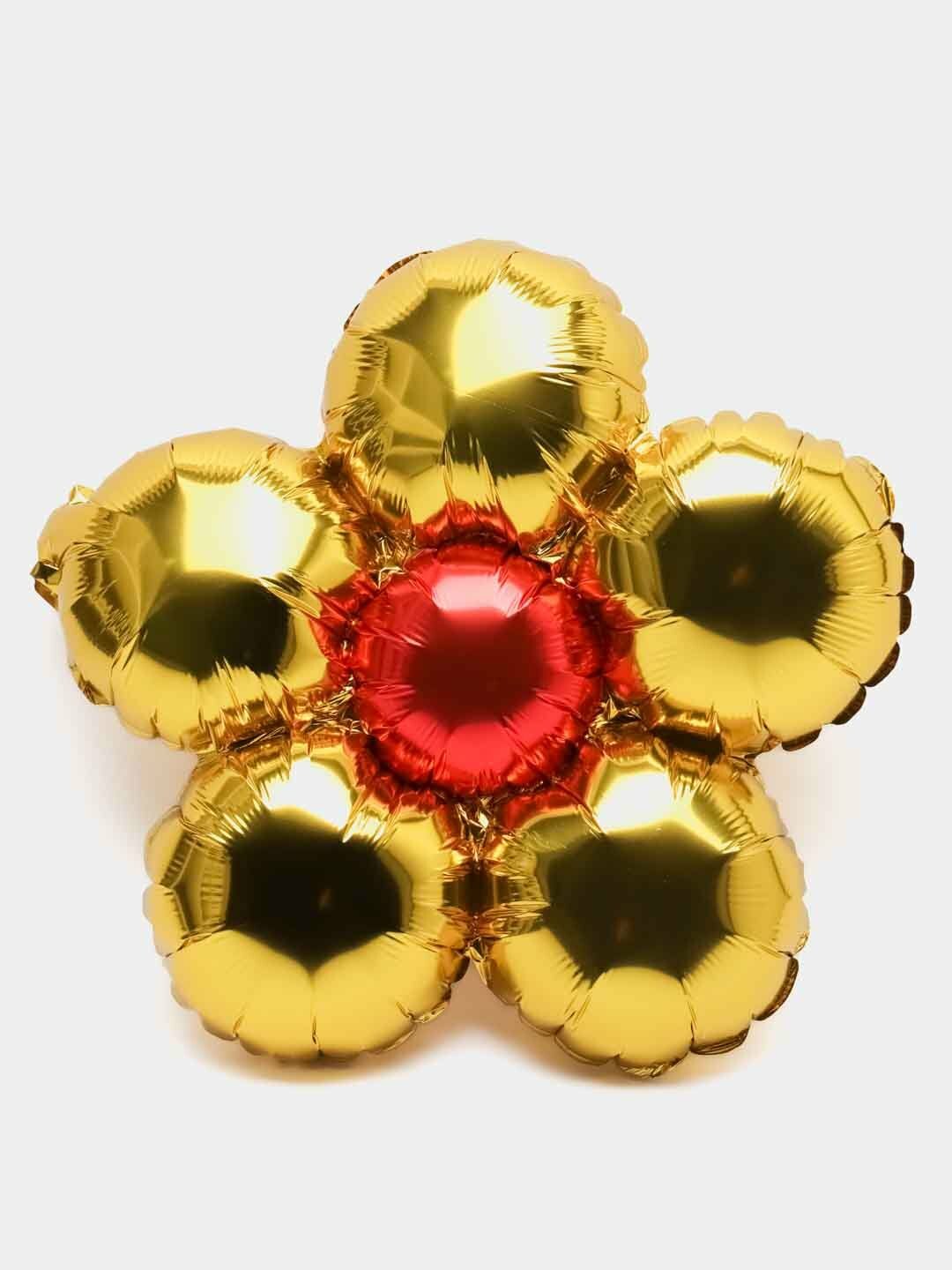 Воздушный фольгированный шар в форме цветка Ромашка, Цвет Желтый