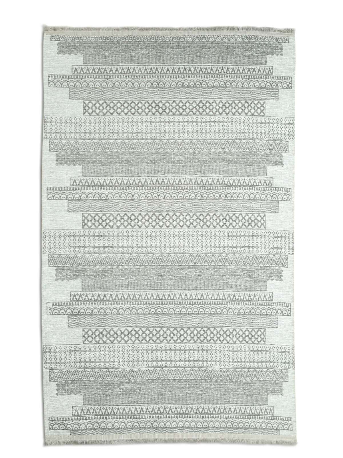 фото Ковер на пол в гостиную, на кухню, в прихожую безворсовый противоскользящий 120x180 см DOGUS из полиэстера голубой с бежевым