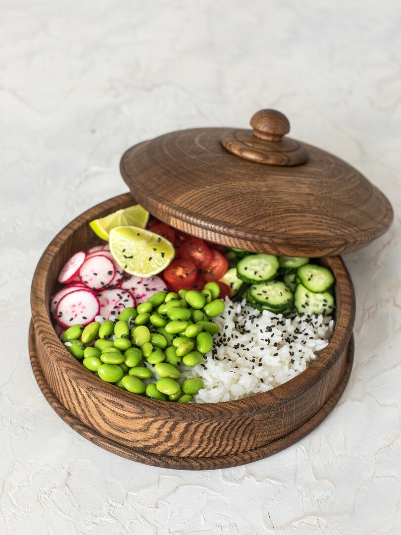 фото Тарелка с крышкой из ясеня