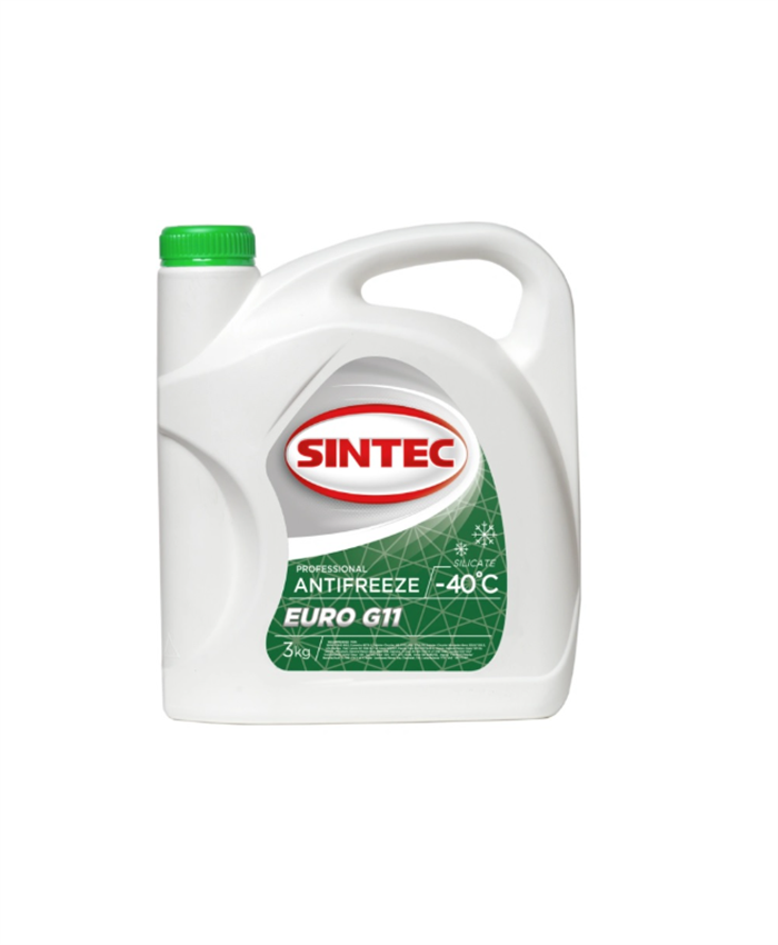 Sintec антифриз sintec -40 g11 euro зеленый 3кг (4шт/200) 990465
