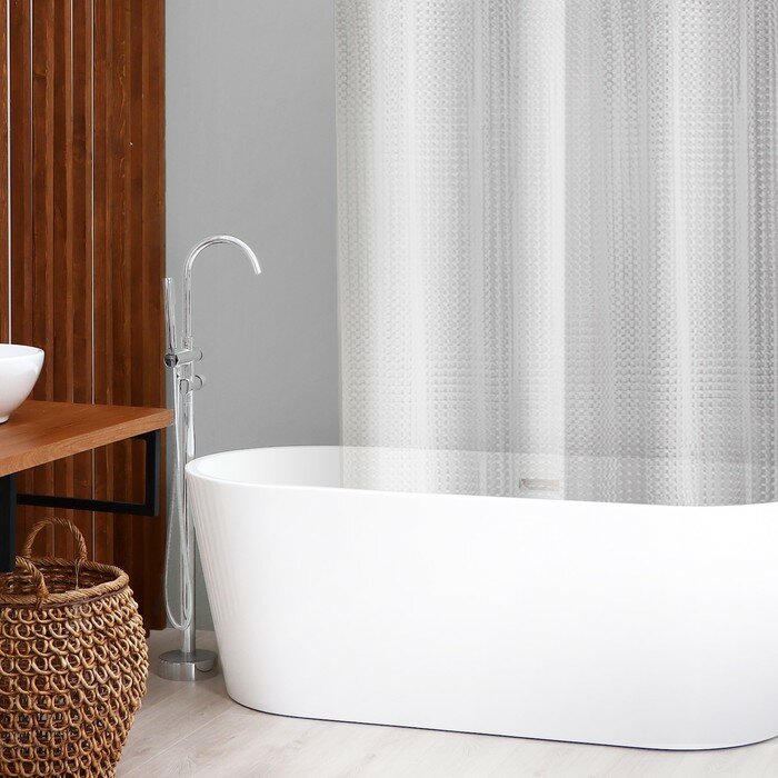 Штора для ванной SAVANNA «Квадраты» 180×180 см PEVA цвет белый