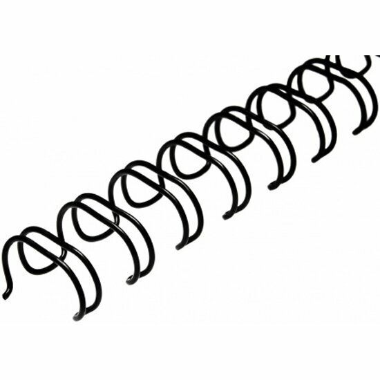 Пружины металлические для переплета Реалист А4, 6.4мм(1/4"), черные,3:1, 1/100, QP, 34 петли, до 45 лст