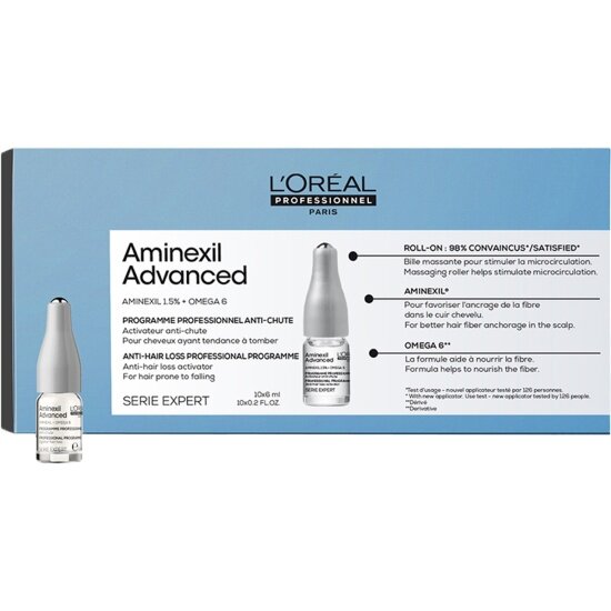 Ампулы против выпадения волос L`oreal Professionnel Aminexil Advanced, 10х6 шт