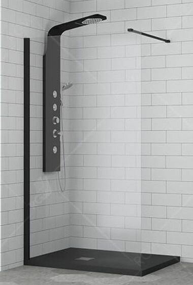 фото Душевая перегородка RGW WA 10B,70см, профиль черный, стекло прозрачное 8мм