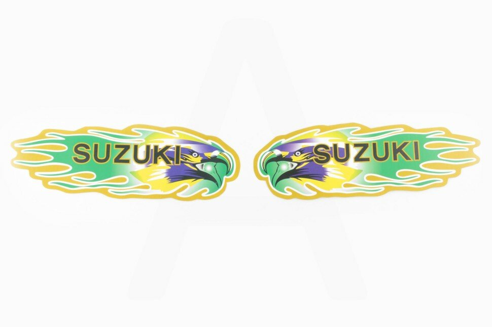 Наклейки (набор) SUZUKI (19х6см, зеленые)